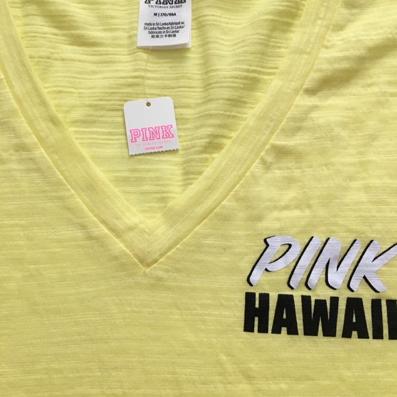 PINK Victoria’s Secret Hawaii V-Neck Short Sleeve Tee Top New With Tag - Picture 6 of 8